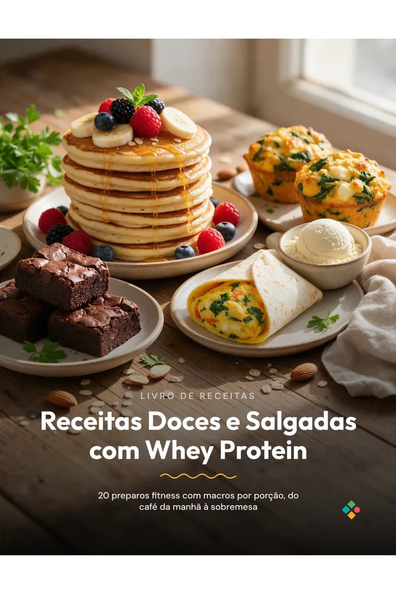 Receitas Doces e Salgadas com Whey Protein: 40 Preparos Fitness com Tabela de Macros