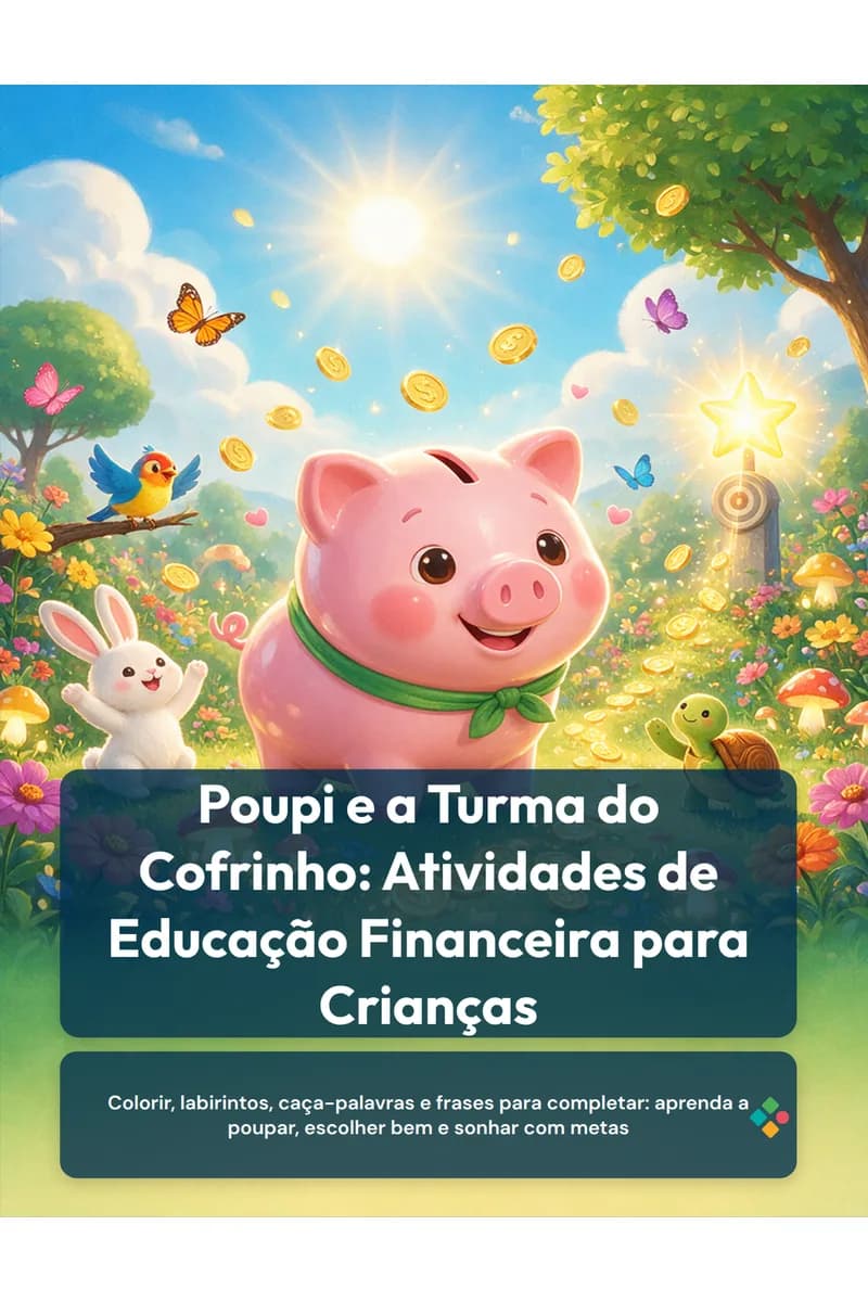 Kit Educação Financeira para Crianças: Jogos, Cofrinho de Metas e Atividades para Ensinar a Poupar e Valorizar o Dinheiro (PDF)